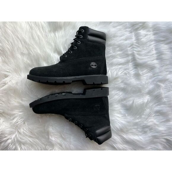 🆕 Timberland Linden Woods Women's 6" Waterproof Black Suede Boots Size 7.5 - Picture 6 of 9